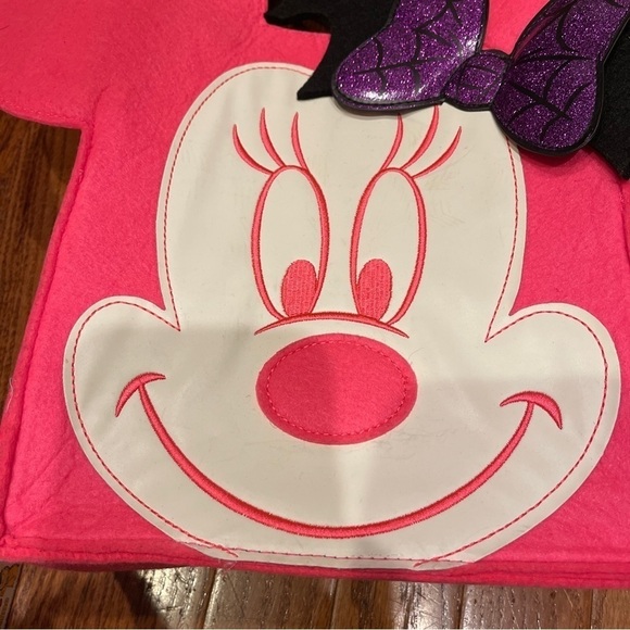 Disney MINNIE MOUSE Pink Halloween Trick Or Treat Bag Tote Glows In The Dark - Picture 4 of 8